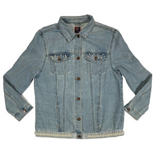 BoomBoom Jeans Denim Jacket Women’s Size Large Light Wash Button Up